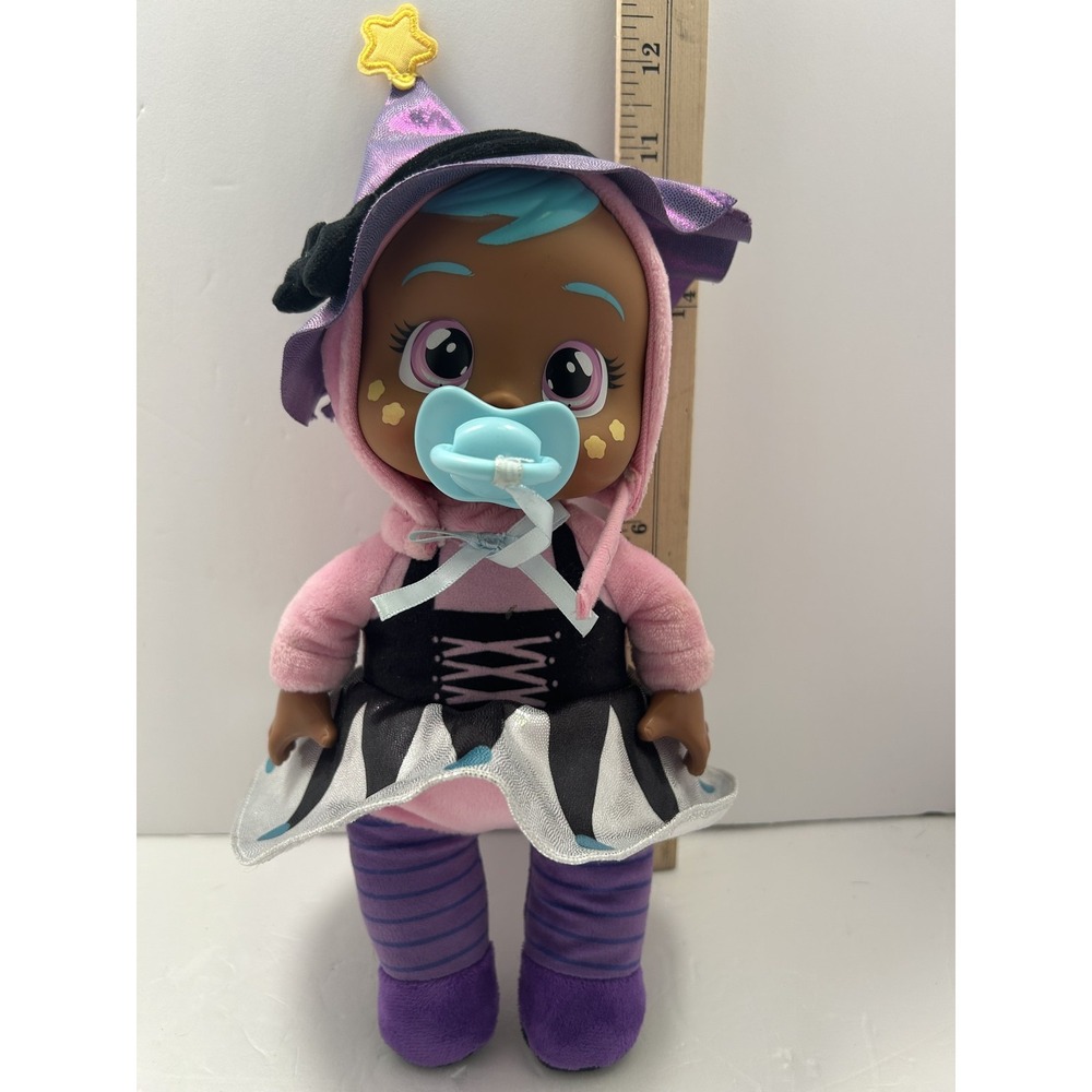 Turquoise Hair Pink Eyes Baby Girl Doll 14 Inch Witch Costume Pacifier Toy